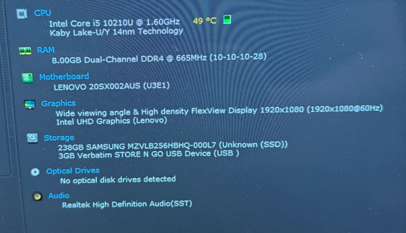 Lenovo ThinkPad X13 Yoga Gen 1 TOUCH i5-10210U@1.6GHz 8 GB RAM 256GB SSD