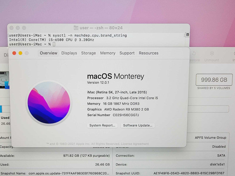 Apple iMac Retina 5K 2015 27\\\\\\" 4-Core i5-6500 @ 3.2GHz 16GB DDR3 1TB HDD Radeon R9 M380 2GB (