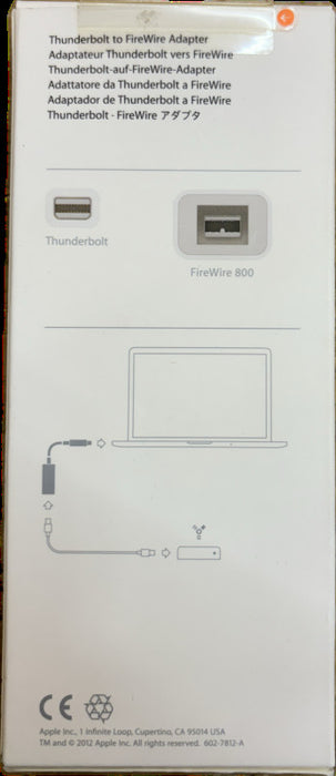 Genuine Apple Thunderbolt to FireWire Adapter (MD464ZM/A) Brand New Q