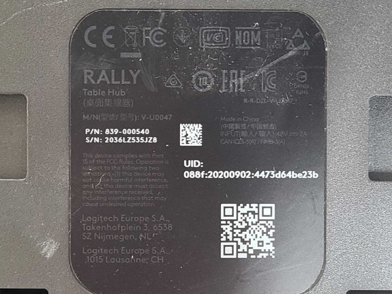 LOGITECH V-U0047 RALLY TABLE HUB