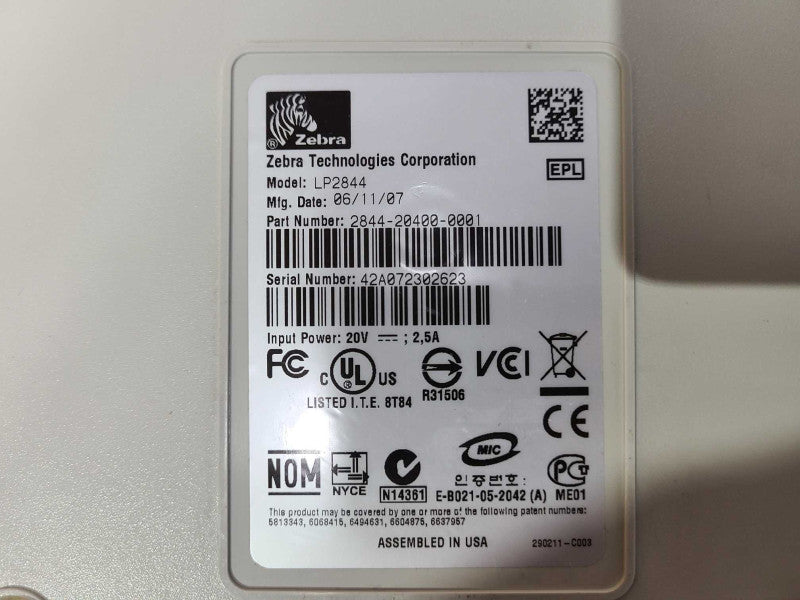 Zebra LP2844 Thermal Label Printer