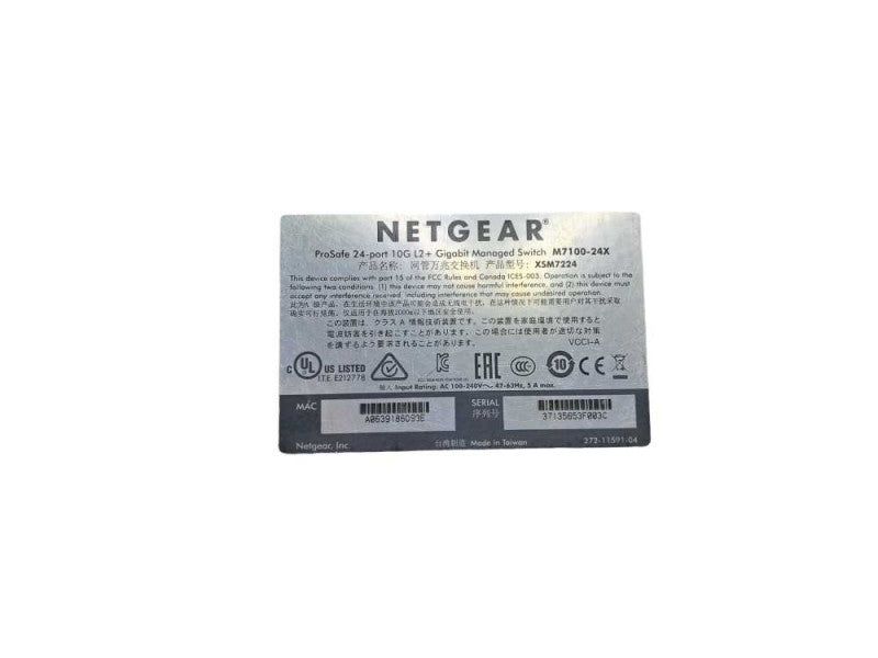 NetGear ProSafe M7100-24X | 24-Port 10G Managed L2+ Gigabit Switch | 1x PSU )
