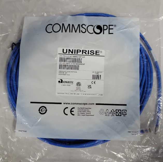 New Commscope Uniprise Cat 6 U/UTP Patch Cord RJ45 4-Pair UNC6-BL-25F 25ft Q_