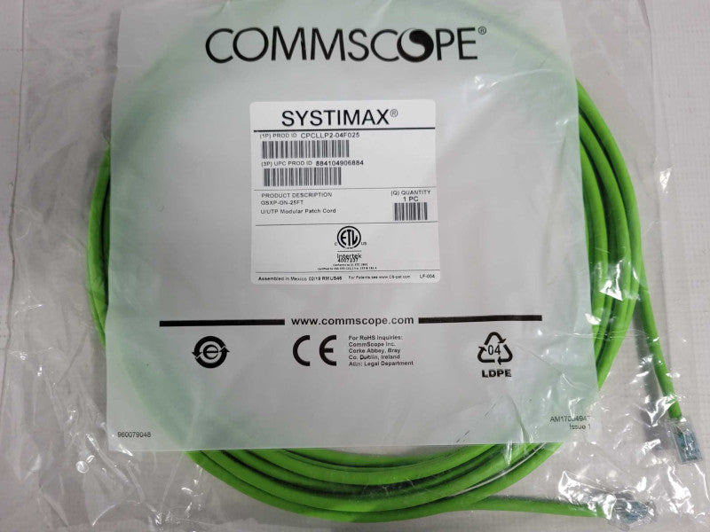 New Commscope Systimax GSXP-GN-25FT Cat 6 Patch Cable 25ft  Q_
