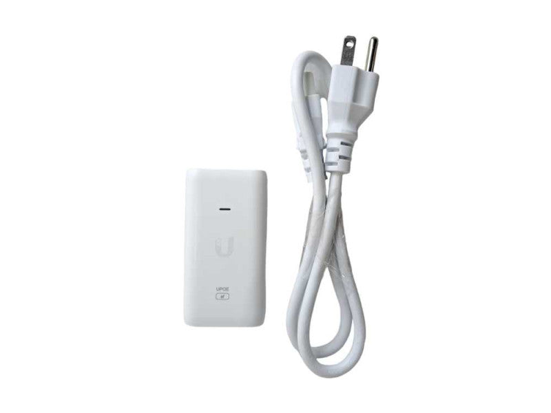 Ubiquiti Networks U-POE-AF 48VDC 15W Gigabit PoE Injector - White )