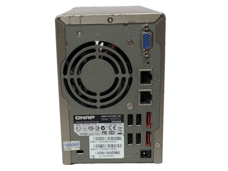 QNAP TS-259 Pro+ 2-Bay Network Attached Storage, 1 GB RAM, 2x 1TB HDD