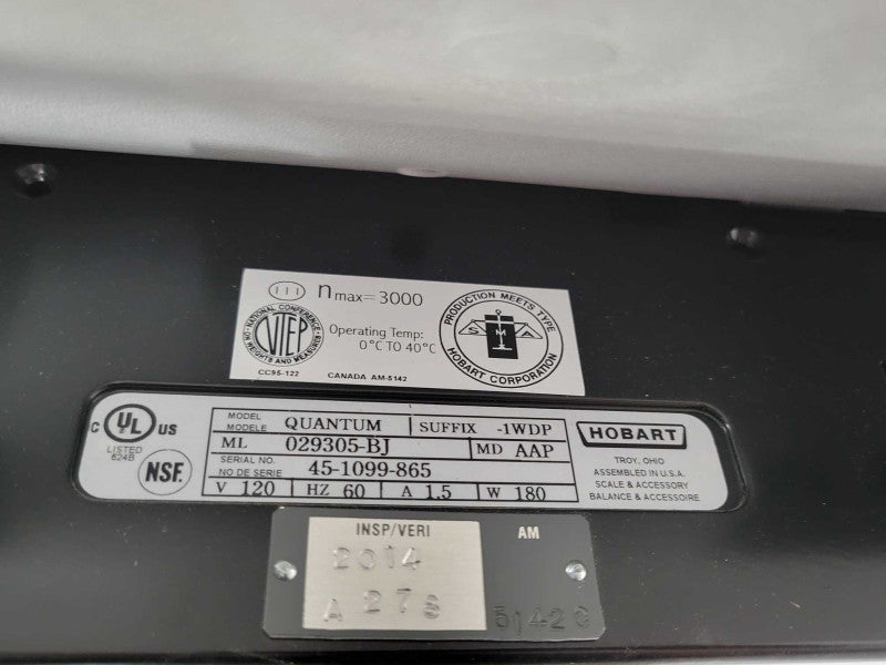 Hobart Quantum Commercial Scale ML029305-BJ READ _