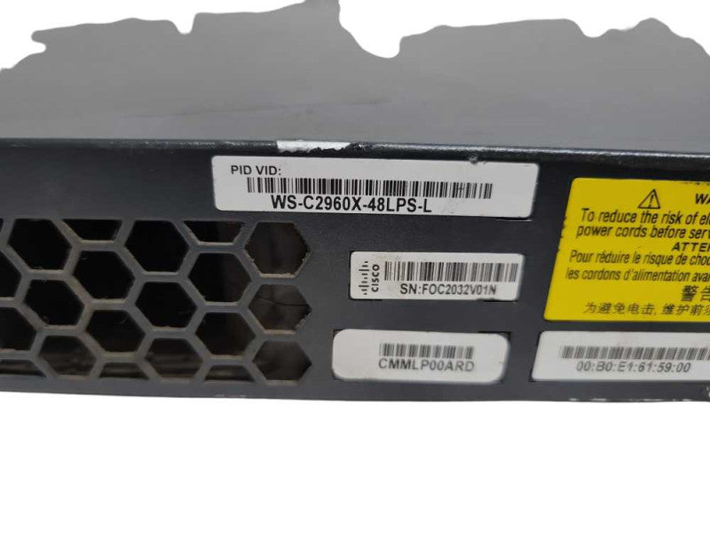 Cisco WS-C2960X-48LPS-L 48-Port Gigabit Managed PoE Switch Q%