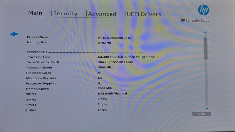 HP EliteDesk 800 G4 SFF | i5-8500 @ 3.00GHz 8GB DDR4 No HDD/OS )