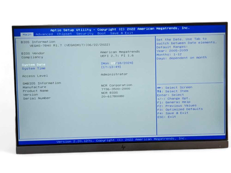 NCR CX8 POS 7736-3500-2000, Intel i5-9500TE @ 2.20Ghz 8GB RAM & 120GB SSD  -