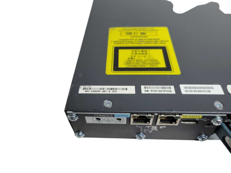 Cisco WS-C3560X-48T-S 48- Port Gigabit Switch 2x350W PSU %