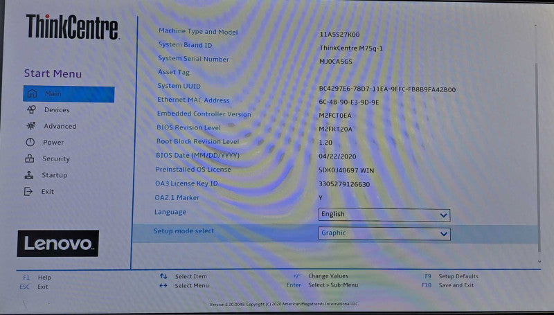 Lenovo M75q-1 USFF Desktop | Ryzen 5 PRO 3400GE 3.30GHz 24GB DDR4 256GB NVMe )
