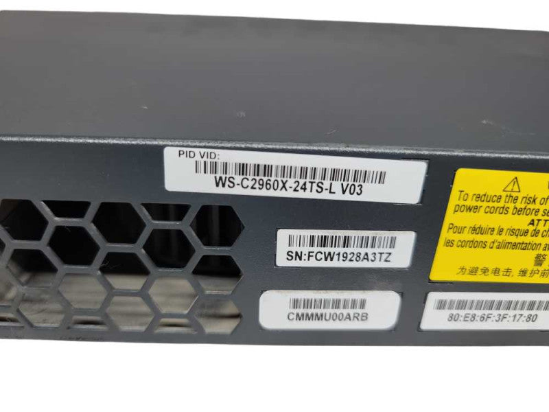 Cisco WS-C2960X-24TS-L 24-Port Gigabit 4xSFP Switch %