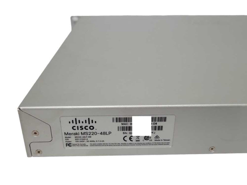 Cisco Meraki MS220-48LP-HW 48 Ports Rack Mount Gigabit Switch UNCLAIMED _