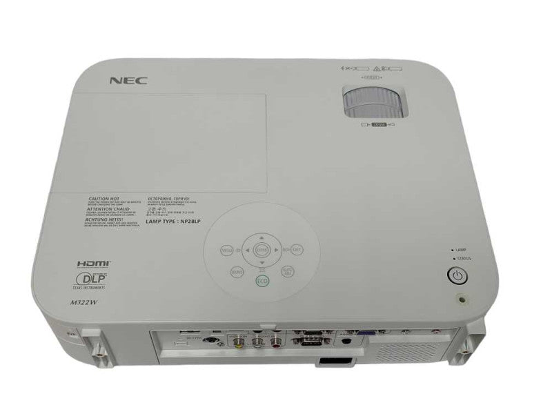 NEC NP-M322W 3200-Lumen DLP Projector. 259 lamp hours. w/ Remote and Bag _