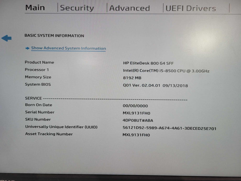HP EliteDesk 800 G4 SFF | i5-8500 @ 3.00GHz 8GB DDR4 512GB NVMe !