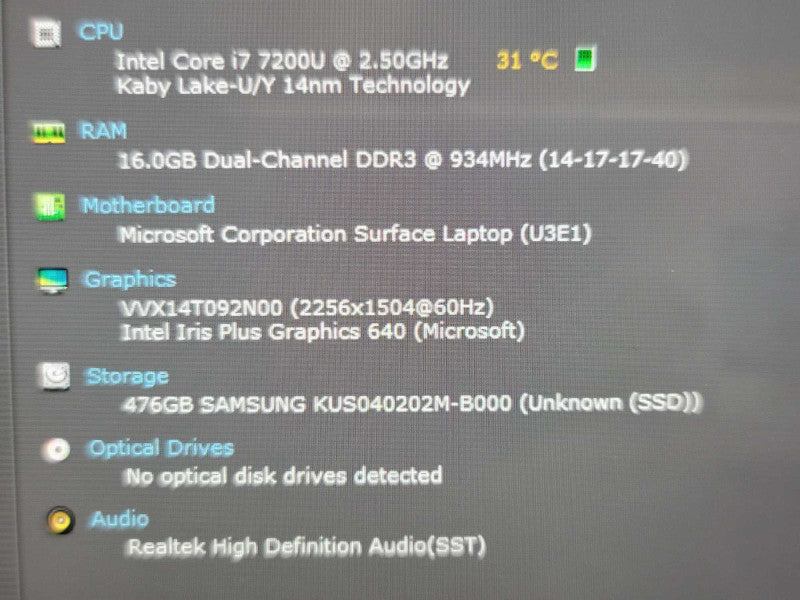 Microsoft Surface Laptop| i7-7200U| 16GB DDR3| 512GB SSD w/ Docking Station  Î²