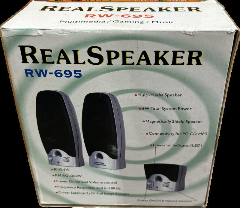 RealSpeaker RW-695 Multi-Media Speakers Vintage Brand-New in Box