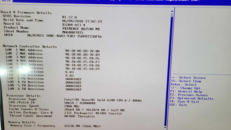 Fujitsu Primergy RX2540 M4 - 2x Xeon Gold 6148 | 64GB RAM | CP400i | 2xPSU Q%