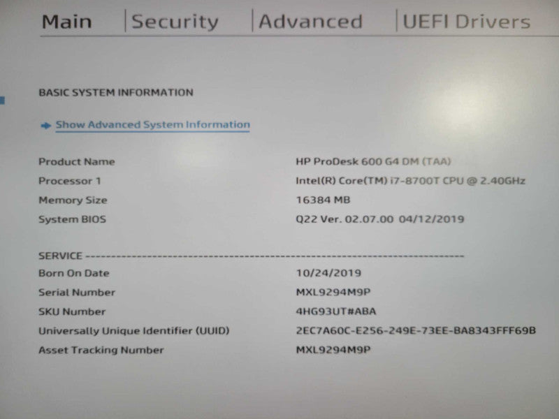 HP ProDesk 600 G4 MT USFF | i7-8700t @ 2.40GHz 16GB DDR4 256GB NVMe !