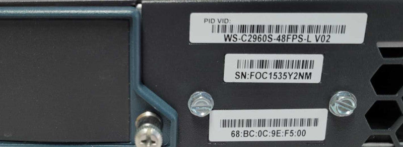 Cisco Catalyst WS-C2960S-48FPS-L 48-Port Gigabit PoE+ Ethernet Switch Q_
