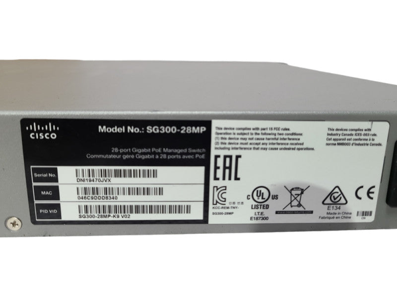 Cisco SG300-28MP 28-port Gigabit PoE Managed Switch
