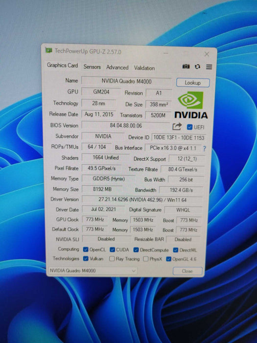 NVIDIA Quadro M4000 | 8GB GDDR5 PCIe Graphics Card | 4x DisplayPort !