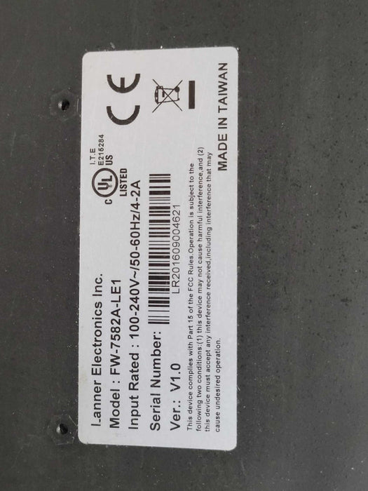 LANNER ELECTRONICS FW-7582A-LE1 Network Appliance, READ _
