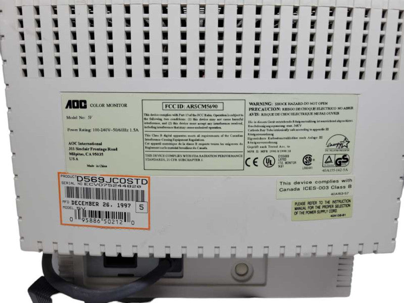 AOC SPECTRUM Series 5v - 15\\" CRT Moinitor %