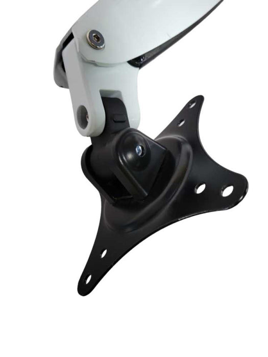 Black & White Mechanical Dual Monitor Arm Desk Mount Q_
