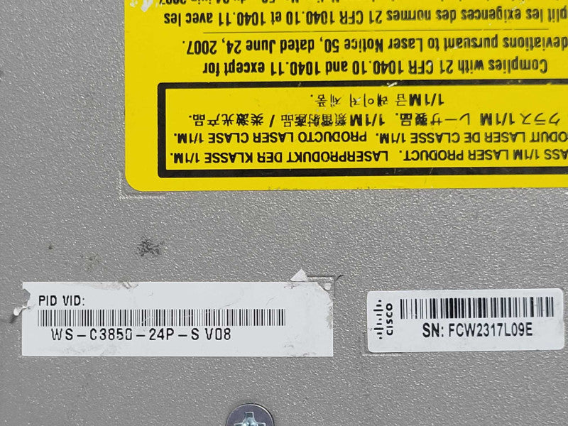 Cisco Catalyst WS-C3850-24P-S 24-Port Gig PoE+C3KX-PWR-350WAC PSU _ _