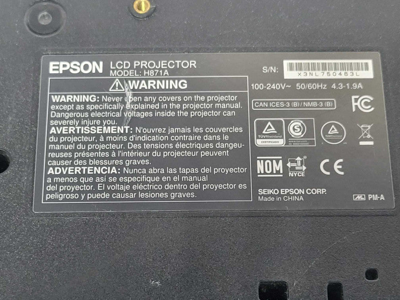Epson PowerLite 2250U Full HD WUXGA 3LCD Projector,2999H, No Remote _