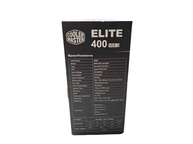 Cooler Master Elite V3 400W Intel ATX 12V V2.31 PSU With Quiet 120mm Fan