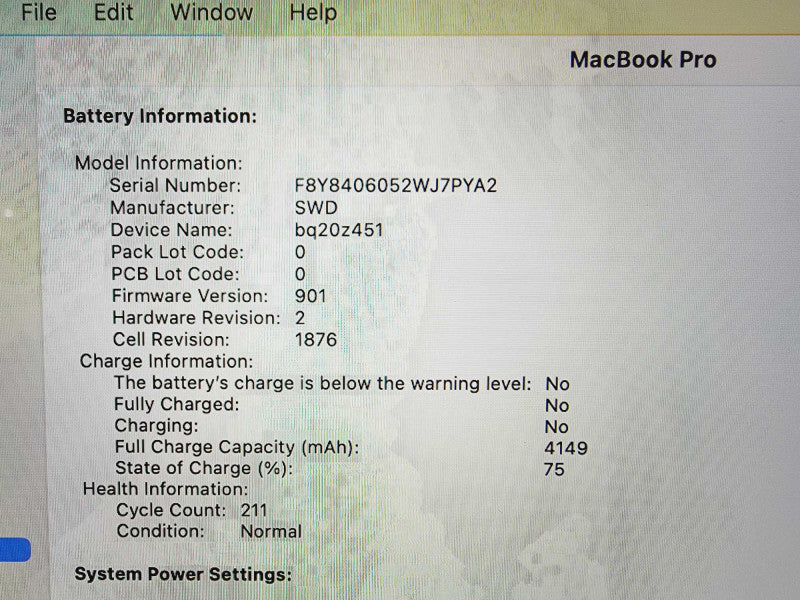 Apple Macbook Pro 2018 13\\" 4-Core i5-8259U @ 2.3GHz 8GB DDR3 250GB SSD [A1989] (