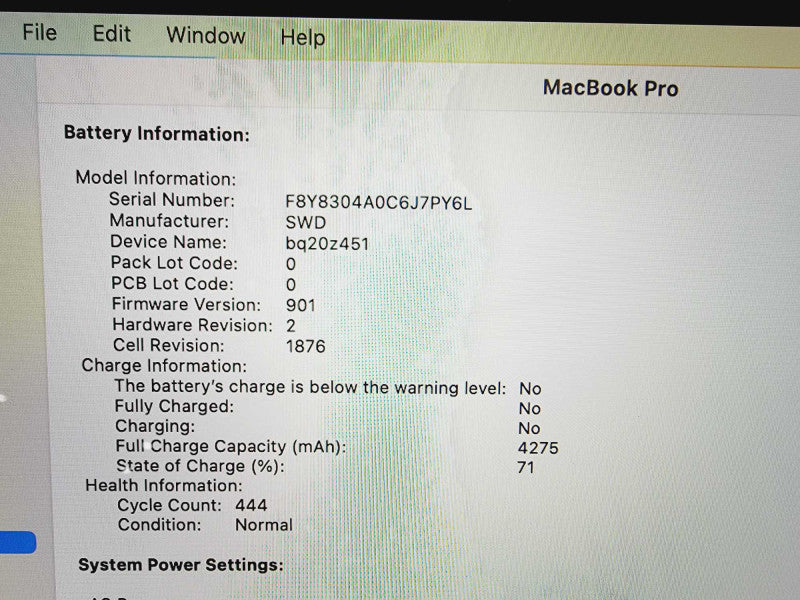 Apple Macbook Pro 2018 13\\" 4-Core i5-8259U @ 2.3GHz 8GB DDR3 250GB SSD [Read - A1989] (