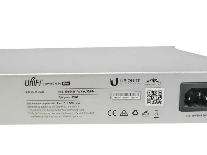 Ubiquiti UniFi US-24-250W 24-Port Managed PoE Gigabit Switch, READ _