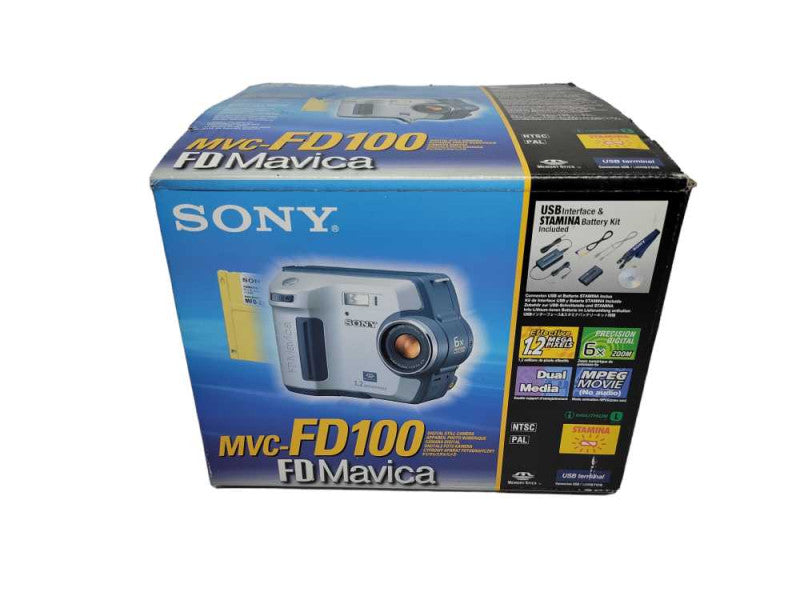 Working-Vintage Sony Mavica Floppy Disk Digital Still Camera MVC-FD100 %