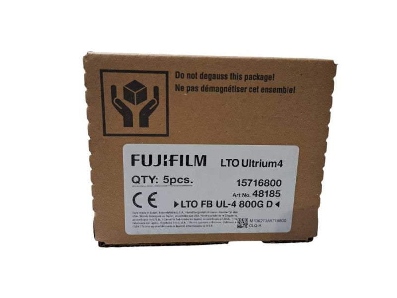 New | 5-Pack Fujifilm LTO FB UL-4 800G D | LTO4 800GB Tape Data Cartridges Q