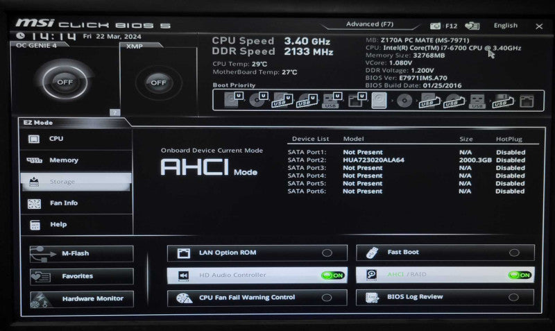 Custom/MSI Tower PC Core i7-6700 3.4Ghz 32GB DDR4 2TB HDD 860W PSU _