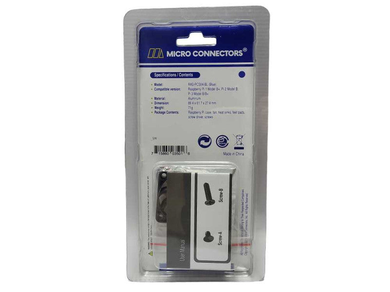 New Micro Connector Aluminum Raspberry Pi 3 Model B/B+ Case with Fan $