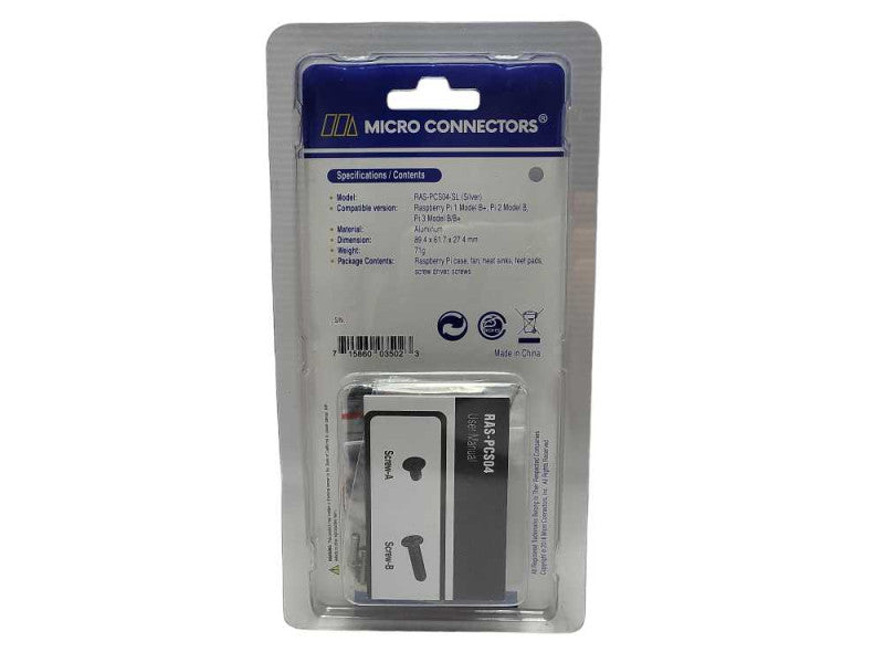 New Micro Connector Aluminum Raspberry Pi 3 Model B/B+ Case with Fan Q$