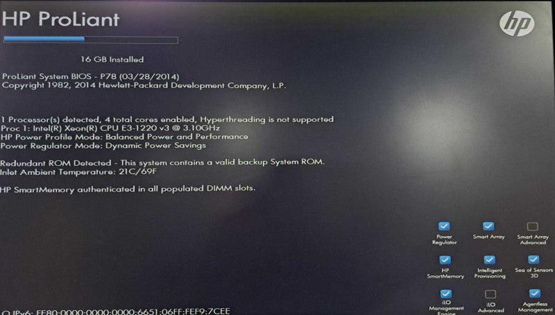 HP ML310e Gen8 v2 Tower | Xeon E3-1220 v3 @ 3.10GHz 16GB Ram B120i RAID