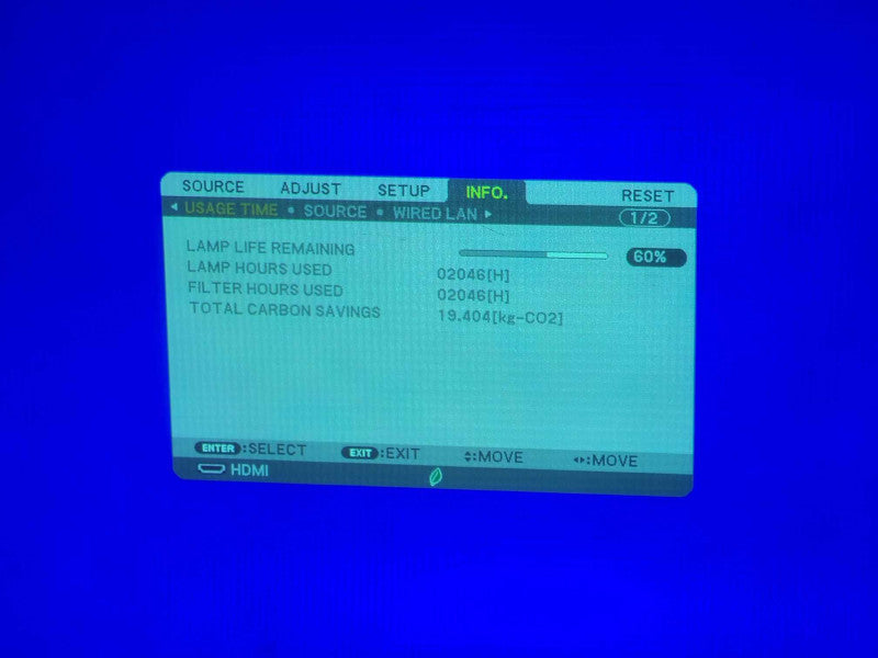 NEC NP-M260X LCD Projector, Lamp Hours used 2046hrs