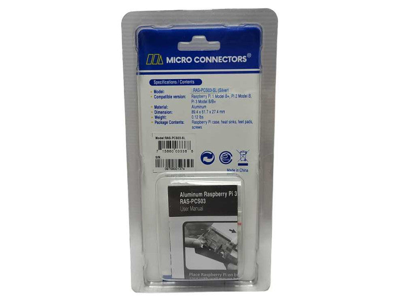 New Micro Connectors Aluminum Raspberry Pi 3 Model B/B + Case  Q$
