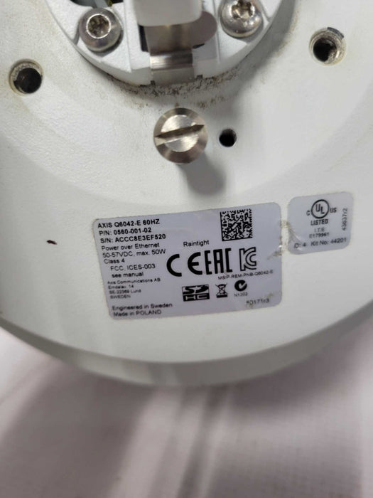 AXIS COMMUNICATIONS Outdoor Network Camera Q6042-E 60Hz P/N: 0560-001-02 _