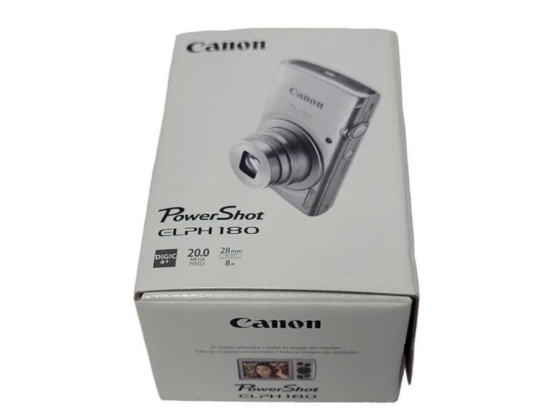 New Open-Box Canon PowerShot ELPH 180 20MP Digital Camera Silver _