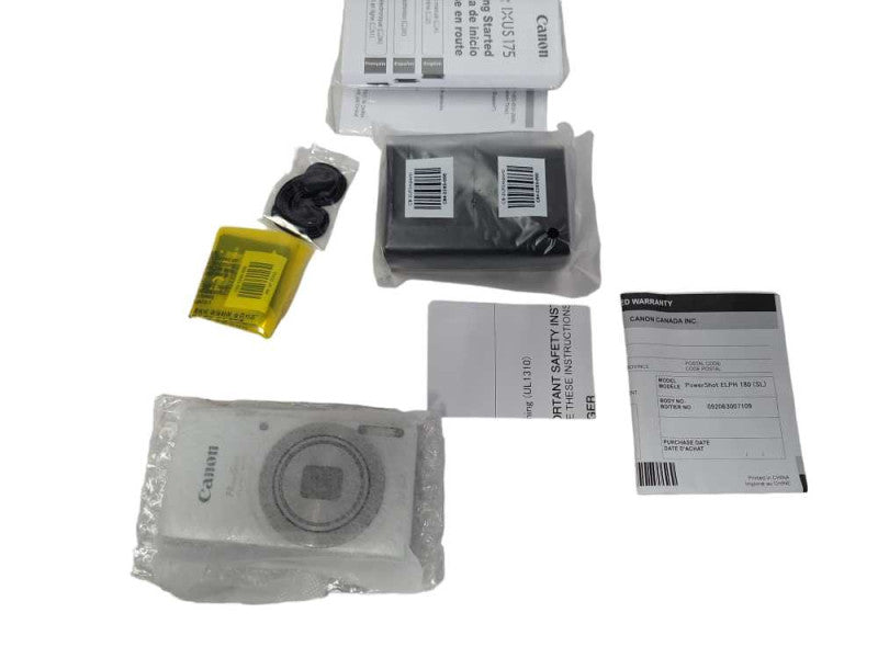 New Open-Box Canon PowerShot ELPH 180 20MP Digital Camera Silver _