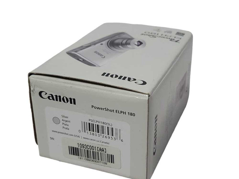 New Open-Box Canon PowerShot ELPH 180 20MP Digital Camera Silver _