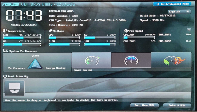 Intel i7-2600K 3.50GHz w/ASUS P8Z68-V PRO GEN 3 Motherboard & I/O Shield