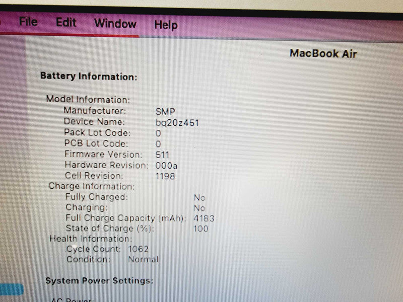 Apple Macbook Air 2015 11\\" Core i5-5250U @ 1.6GHz 4GB DDR3 250GB SSD (